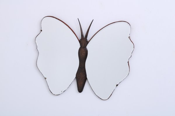 Art Deco Butterfly Shaped Wall Hanging Mirror, 1930s-XT-2043564