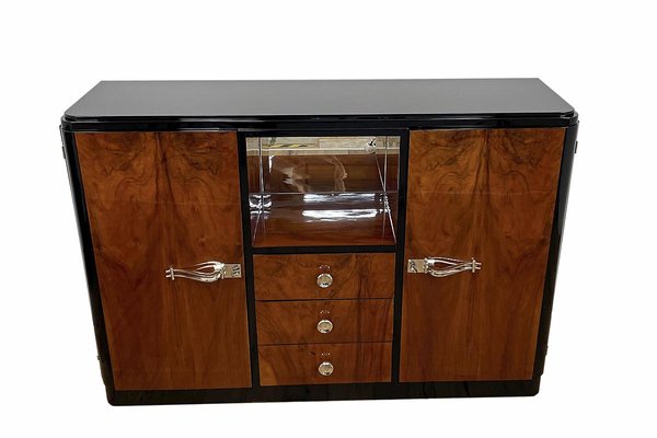 Art Deco Cabinet with Veneer and Mirrored Compartment-VMP-1061486