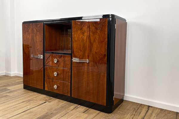 Art Deco Cabinet with Veneer and Mirrored Compartment-VMP-1061486