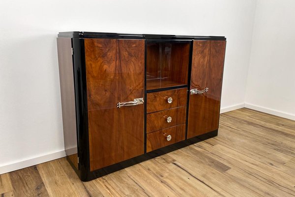 Art Deco Cabinet with Veneer and Mirrored Compartment-VMP-1061486