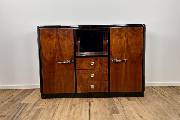 Art Deco Cabinet with Veneer and Mirrored Compartment-VMP-1061486