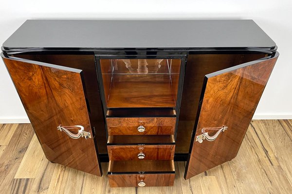 Art Deco Cabinet with Veneer and Mirrored Compartment-VMP-1061486