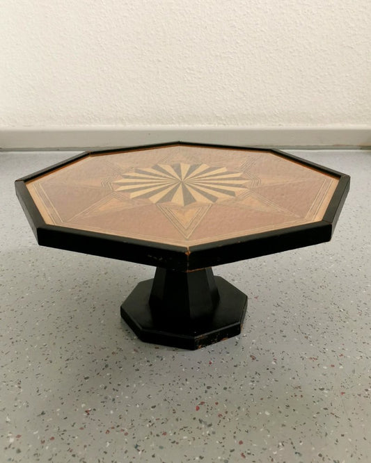 Art Deco Cake Plate with Marquetry, 1940s