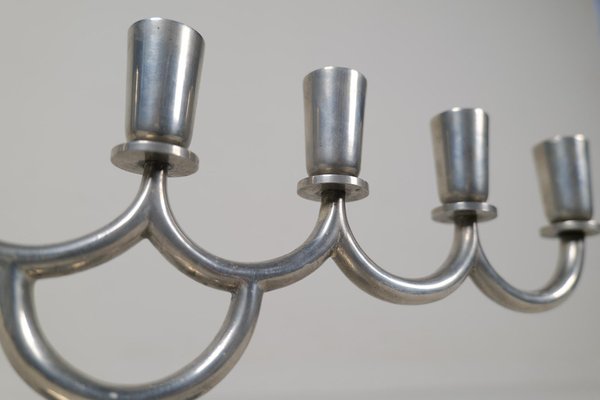 Art Deco Candleholder in Pewter attributed to Lars Holmström in Arvika, Sweden, 1931