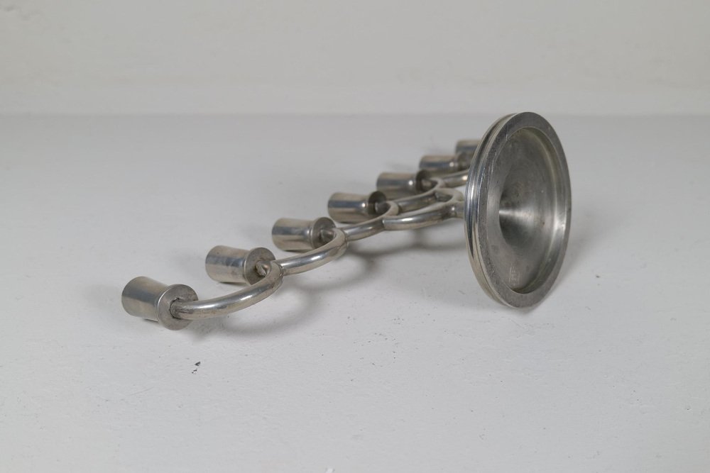 Art Deco Candleholder in Pewter attributed to Lars Holmström in Arvika, Sweden, 1931