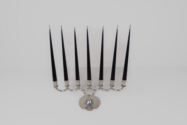 Art Deco Candleholder in Pewter attributed to Lars Holmström in Arvika, Sweden, 1931