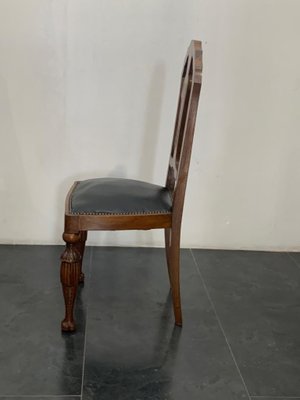 Art Deco Carved Walnut Dining Chairs, 1930s, Set of 6-IJR-861547