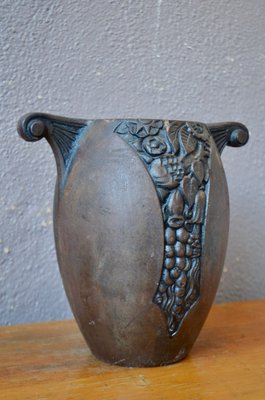 Art Deco Cast Iron Vase, 1930s-AIU-1761194