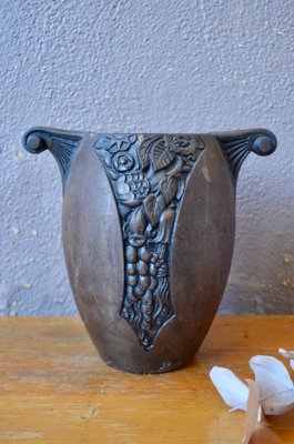 Art Deco Cast Iron Vase, 1930s-AIU-1761194