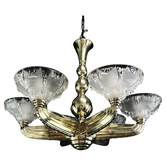 Art Deco Ceiling Lamp from Petitot & Ezan, 1930s