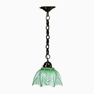 Art Deco Ceiling Lamp in Decorated Opaline-NE-1077511