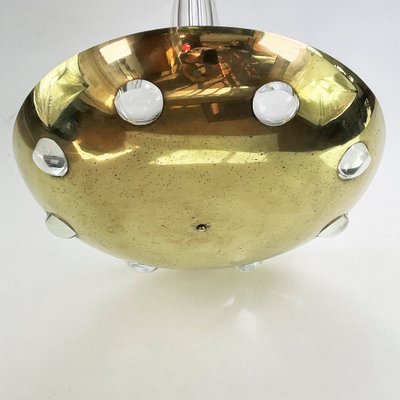 Art Deco Ceiling Lamp in Glass and Brass-JUZ-1013020