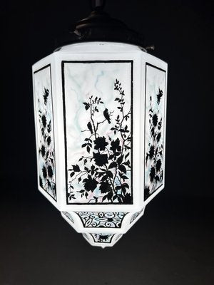 Art Deco Ceiling Lamp in Hexagonal Opaline, 1925-OSP-2028185