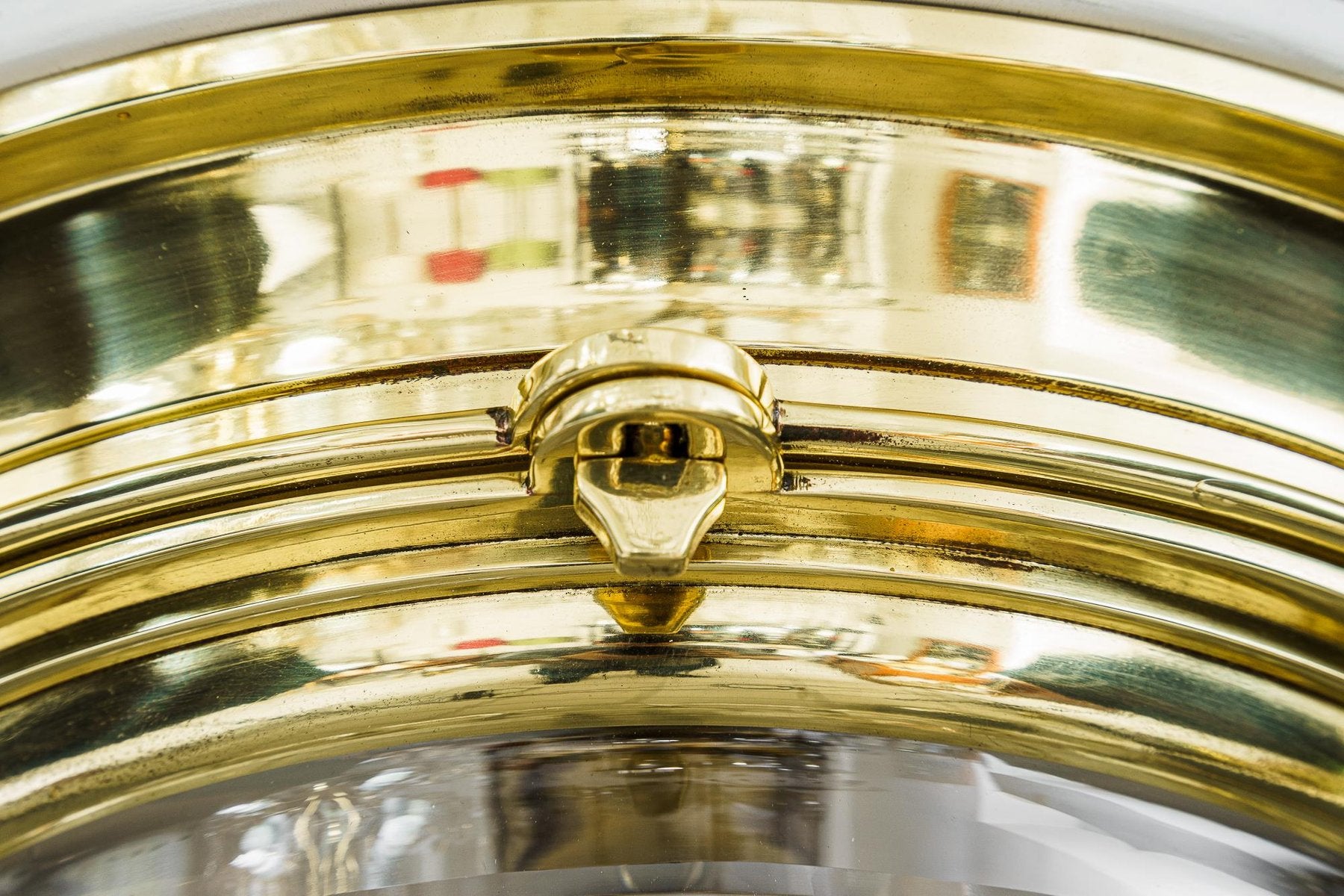 Art Deco Ceiling Lamp with Cut Glass Shade, 1920s