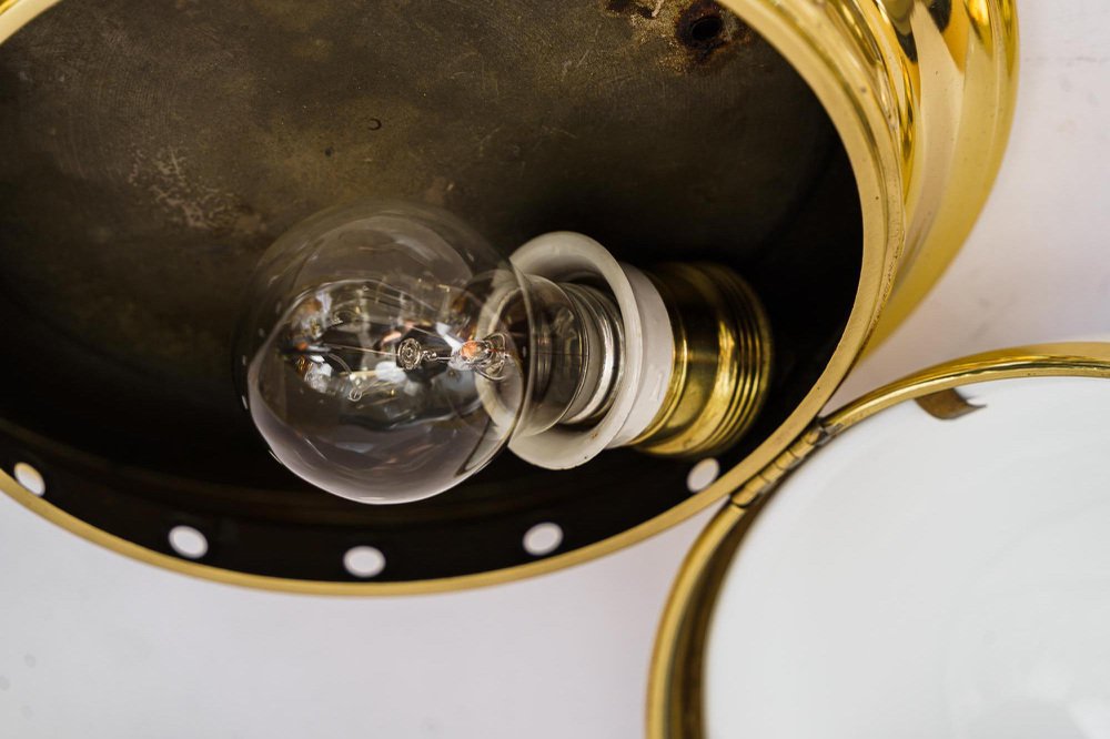 Art Deco Ceiling Lamp with Opal Glass Shade, Vienna, Austria, 1920s