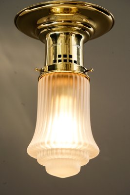 Art Deco Ceiling Lamp with Original Antique Glass Shades, Vienna, 1920s-SPD-1705244