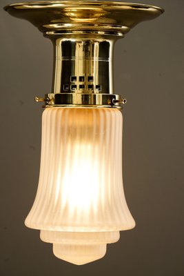 Art Deco Ceiling Lamp with Original Antique Glass Shades, Vienna, 1920s-SPD-1705244