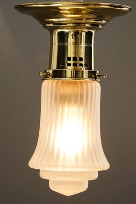 Art Deco Ceiling Lamp with Original Antique Glass Shades, Vienna, 1920s-SPD-1705244