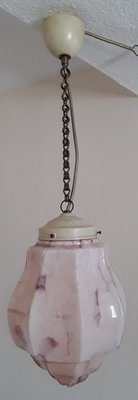 Art Deco Ceiling Lamp with Ornamental Brass Chain, 1920s-HOI-1377497