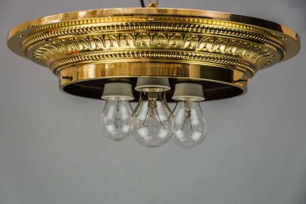 Art Deco Ceiling Lamp with Small Cut Glass Balls, 1920s-SPD-1100870