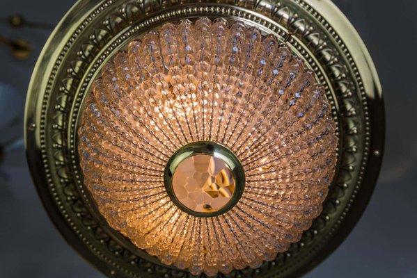 Art Deco Ceiling Lamp with Small Cut Glass Balls, 1920s-SPD-1100870