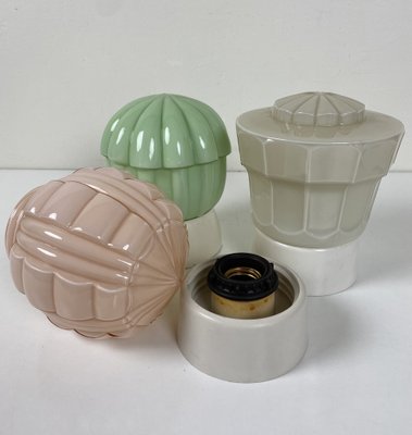 Art Deco Ceiling Lamps from Thabur, 1920s, Set of 3-WZZ-1277035