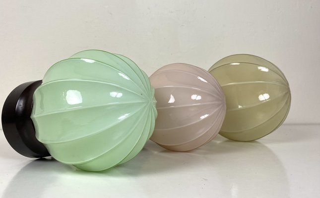 Art Deco Ceiling Lamps from Thabur, 1920s, Set of 3-WZZ-1277040