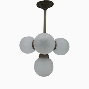 Art Deco Ceiling Light with Four Globes, 1930s-LA-1361808