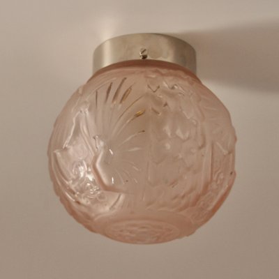 Art Deco Ceiling Light with Peacock Motif from Muller Frères, 1920s-SY-1785498