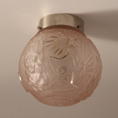 Art Deco Ceiling Light with Peacock Motif from Muller Frères, 1920s-SY-1785498