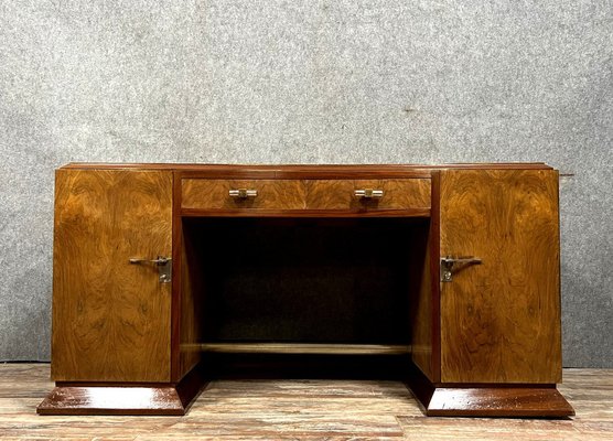 Art Deco Center Desk In Walnut and Burr Walnut-MWB-1758116