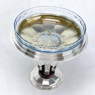 Art Deco Centrepiece Bowl in Silver Plated attributed to Durousseau & Raynaud, 1930s-JUZ-1723473