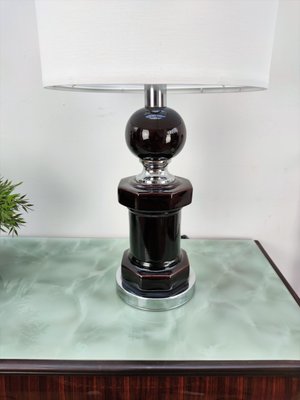 Art Deco Ceramic and Chrome Table Lamp, 1960s-EUP-789016