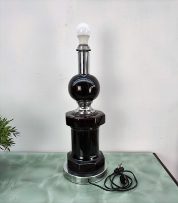 Art Deco Ceramic and Chrome Table Lamp, 1960s-EUP-789016