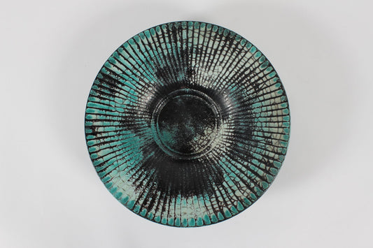 Art Deco Ceramic Bowl with Verdigris Green Glaze by Nils Kähler for Kähler, Denmark, 1930s