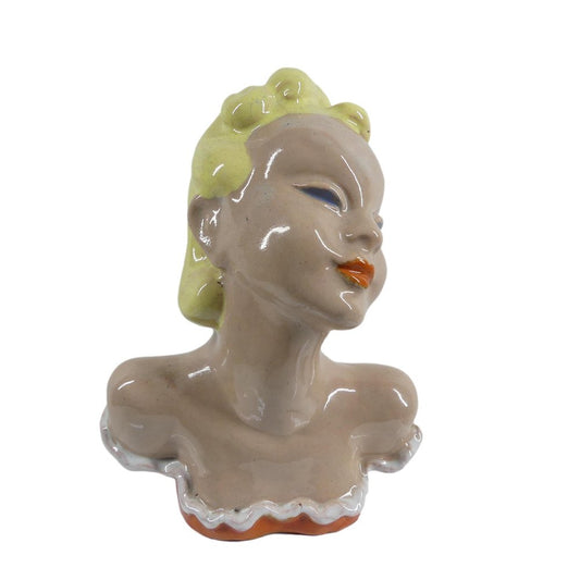 Art Deco Ceramic Bust of Lady from Komlos Budapest