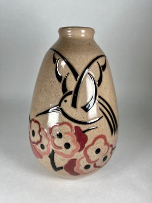 Art Deco Ceramic Lamp from Simone Larrieu, 1930s-HFR-1431736