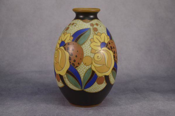 Art Deco Ceramic Model D1854 N°975 Vase by Vittorio Bonuzzi for Keramis, 1920s-NEN-2033952