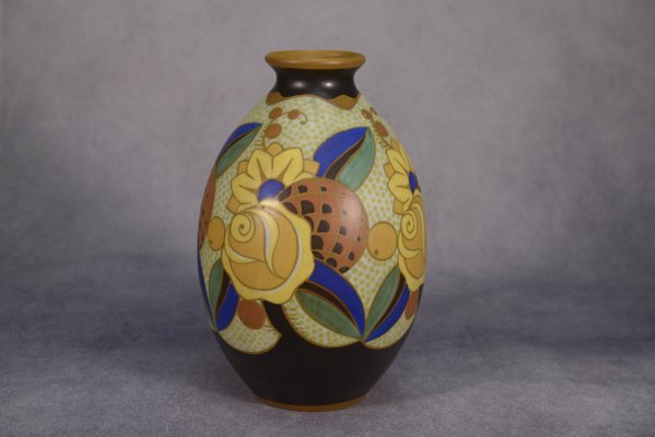 Art Deco Ceramic Model D1854 N°975 Vase by Vittorio Bonuzzi for Keramis, 1920s-NEN-2033952