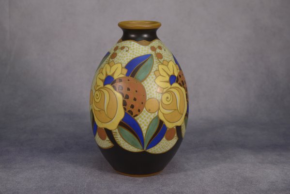 Art Deco Ceramic Model D1854 N°975 Vase by Vittorio Bonuzzi for Keramis, 1920s-NEN-2033952