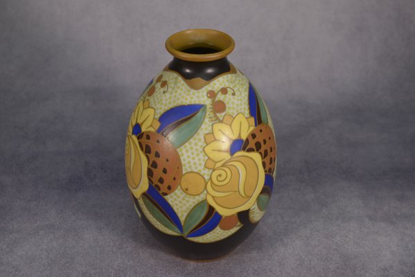 Art Deco Ceramic Model D1854 N°975 Vase by Vittorio Bonuzzi for Keramis, 1920s-NEN-2033952