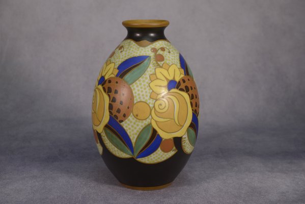 Art Deco Ceramic Model D1854 N°975 Vase by Vittorio Bonuzzi for Keramis, 1920s-NEN-2033952