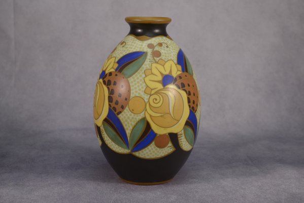 Art Deco Ceramic Model D1854 N°975 Vase by Vittorio Bonuzzi for Keramis, 1920s-NEN-2033952