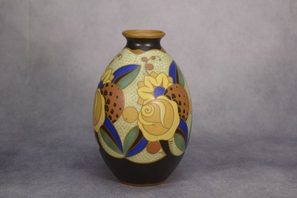 Art Deco Ceramic Model D1854 N°975 Vase by Vittorio Bonuzzi for Keramis, 1920s-NEN-2033952