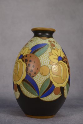 Art Deco Ceramic Model D1854 N°975 Vase by Vittorio Bonuzzi for Keramis, 1920s-NEN-2033952