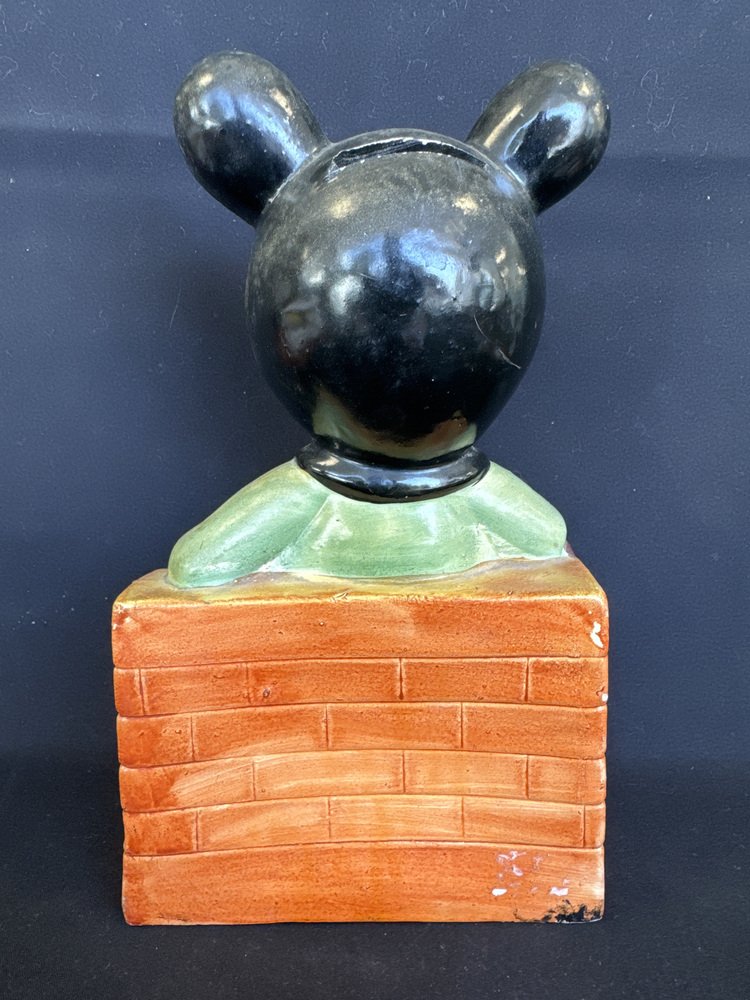 Art Deco Ceramic Piggy Bank Forming Mouse, 1940s