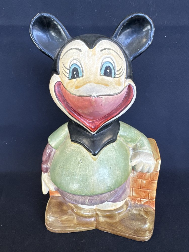 Art Deco Ceramic Piggy Bank Forming Mouse, 1940s