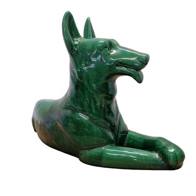 Art Deco Ceramic Statue of German Shepherd from Saint Clement, 1930s-VHW-2028224