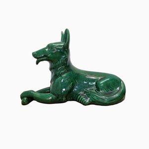 Art Deco Ceramic Statue of German Shepherd from Saint Clement, 1930s-VHW-2028224