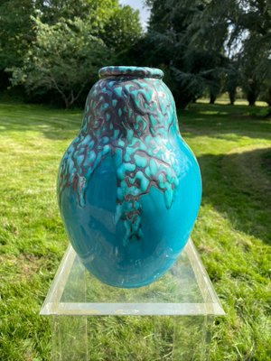 Art Deco Ceramic Vase Attributed to CAB for Primavera, Bordeaux-HFR-1001348